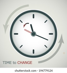 Tme to change or clock change, getting one hour back concept poster