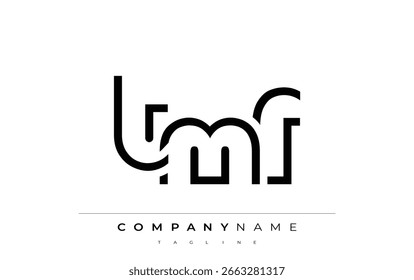 Diseño de logotipo de carta abstracta TMF. Diseño moderno del logotipo del negocio con tipografía Abstractas y estilo contemporáneo