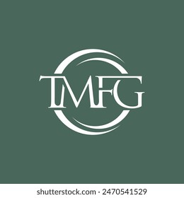 TMFG Círculo texto moderno diseño de logotipo, elemento de logotipo para la Plantilla