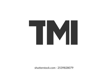 Modelo de design de logotipo da TMI com texto em negrito forte e moderno. Logotipo vetorial inicial com tipografia simples e mínima. Identidade de empresa moderna ideal para a presença de marca de empresas.