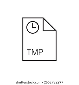 ícone da extensão de arquivo tmp contorno traçado editável eps 