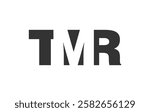 TMR logo design. Initial letter T M R bold font style for tech startups, consulting, corporate branding. Creative company name, headlines typography identity, trendy logotype. Vector illustration.