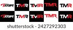 TMR logo. T M R design. White TMR letter. TMR, T M R letter logo design. Initial letter TMR linked circle uppercase monogram logo.