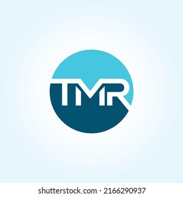 TMR MR RM RMT Circle Creative Unique Logo With Blue and Cyan Colo