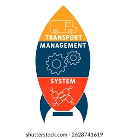 TMS Transport Management system acronym. business concept background. vector illustration concept with keywords and icons. lettering illustration with icons for web banner, flyer, landing