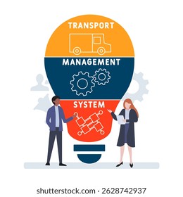 TMS Transport Management system acronym. business concept background. vector illustration concept with keywords and icons. lettering illustration with icons for web banner, flyer, landing
