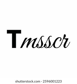 Tmsscr text for T-shirt and other use on white background.