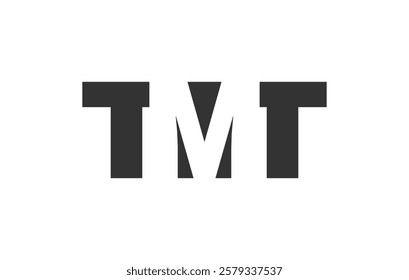 TMT logo design. Initial letter T M T bold font style for tech startups, consulting, corporate branding. Creative company name, headlines typography identity, trendy logotype. Vector illustration.