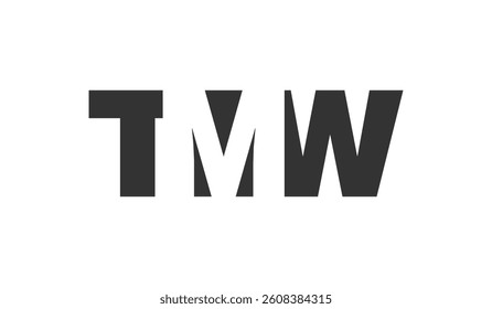 TMW logo design. Initial letter T M W bold font style for tech startups, consulting, corporate branding. Creative company name, headlines typography identity, trendy logotype. Vector illustration.
