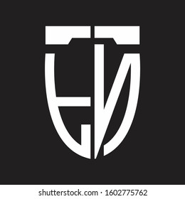 TN Abstrack logo monogram with emblem style isolated on black background