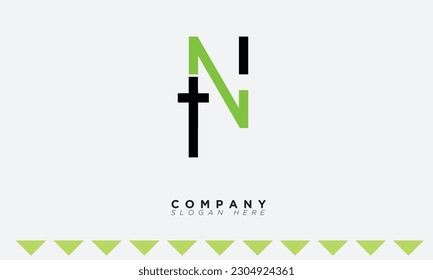 TN Alphabet letters Initials Monogram logo NT, T and N