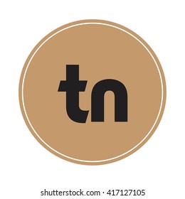 tn brown letters ,abstract background logo, design identity in circle, alphabet letter