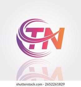 TN Creative Gradient Swirl Monogram Logo – Modern Abstract Letter mark Design for Professional Branding and Digital Identity