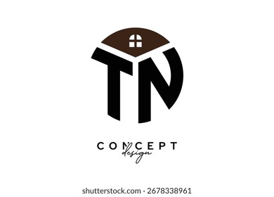 TN Criativa Imobiliária Monograma Logo Conceito Design em forma de círculo