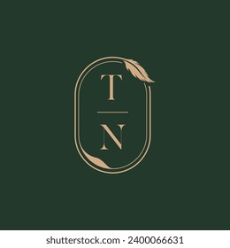 TN feather concept wedding monogram logo design ideas as inspiration
