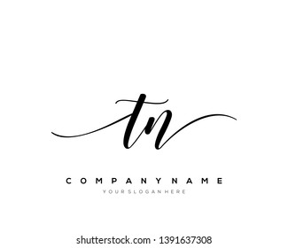 TN handwriting initial  logo vector