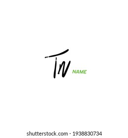 TN handwritten logo for identity