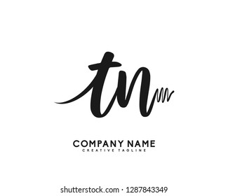 TN Initial Handwriting Logo Template Vector