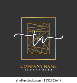 TN Initial Handwriting logo template vector