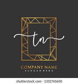 TN Initial Handwriting logo template vector