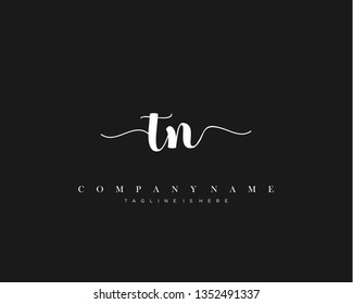 TN initial handwriting logo template with luxury color vector.