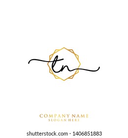 TN Initial handwriting logo template