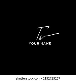 TN initial handwriting logo vector
