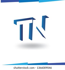 TN Initial Letter logo in negative space vector template
