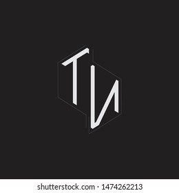 TN Initial Letters logo monogram with up to down style isolated on black background