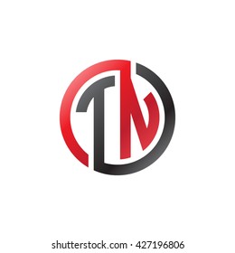 TN initial letters looping linked circle logo red black
