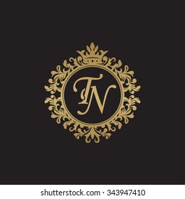 TN initial luxury ornament monogram logo