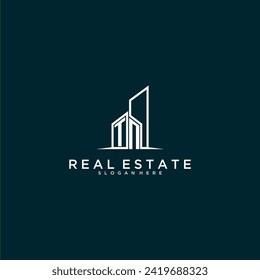 TN initial monogram logo real estate with building style design vector