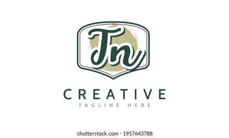 TN Initials, handwriting logo vector