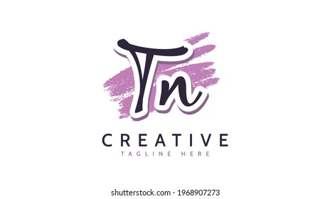 TN Initials, handwriting logo vector