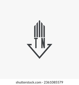 TN initials Real Estate Logo stock illustration. Logo vector