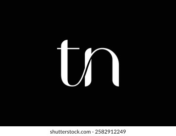 TN logo design handwriting signature style vector template