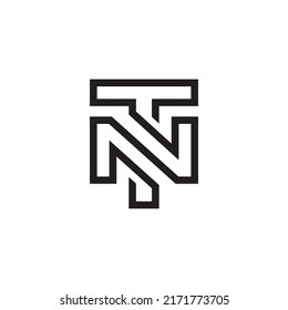 TN Logo-Buchstaben Monogramm Schrägstrich mit modernem Logo-Design