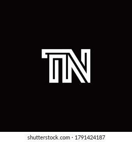 TN monogram logo with abstract line design template