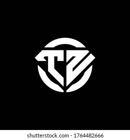 TN monogram logo with diamond shape and ring circle rounded design template
