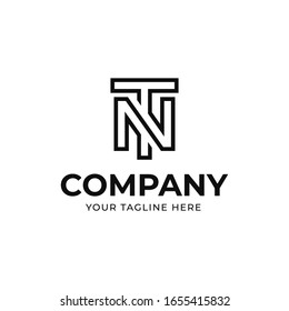 TN or NT initial letter logo template, vector file eps 10, text and color is easy to edit