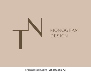 TN or NT letter logo icon design. Classic style luxury initials monogram.