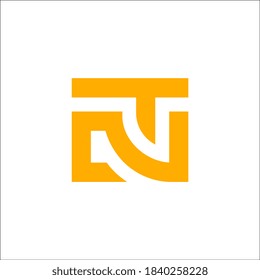 TN or NT letter logo template, creative minimal monogram, abstract geometric symbol - Vector