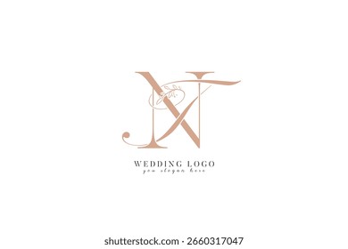  Logotipo do casamento TN NT com letras iniciais do monograma