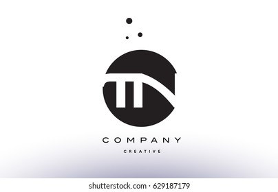 TN T N alphabet company letter logo design vector icon template simple black white circle dot dots creative abstract
