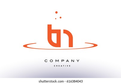 TN T N creative orange swoosh dots alphabet company letter logo design vector icon template