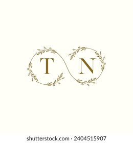 TN wedding infinity in elegant monogram with high quality professional design that will print well