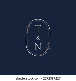 TN wedding initial logo letters in high quality professional design that will print well across any print media