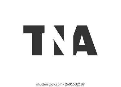 TNA logo design. Initial letter T N A bold font style for tech startups, consulting, corporate branding. Creative company name, headlines typography identity, trendy logotype. Vector illustration.
