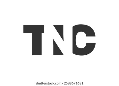 TNC logo design. Initial letter T N C bold font style for tech startups, consulting, corporate branding. Creative company name, headlines typography identity, trendy logotype. Vector illustration.