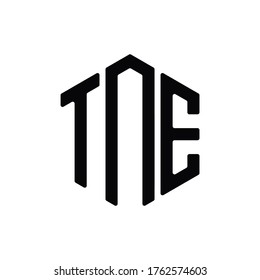 TNE Letter Logo Design polygon rounded Monogram Icon Vector Template